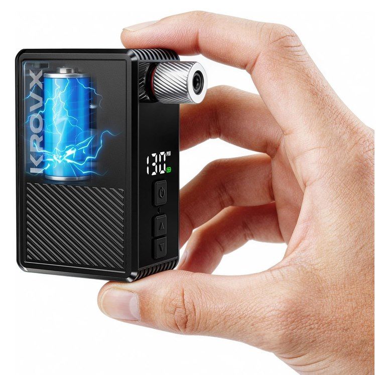 🚲 KROVX AM6 PRO Mini elektr. Fahrradpumpe max 9 bar für 29,99€ (statt 40€)