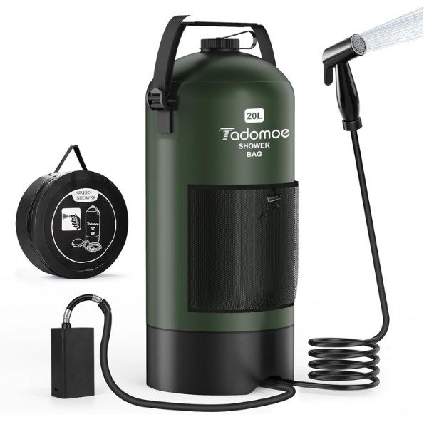 💦 Tadomoe Campingdusche 20L mit 2.000mAh Pumpe für 41,99€ (statt 70€)