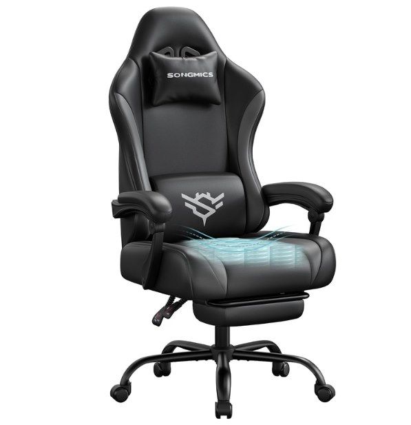 💺 SONGMICS Gamingstuhl aus PU-Leder mit Fußstütze für 76,49€ (statt 90€)