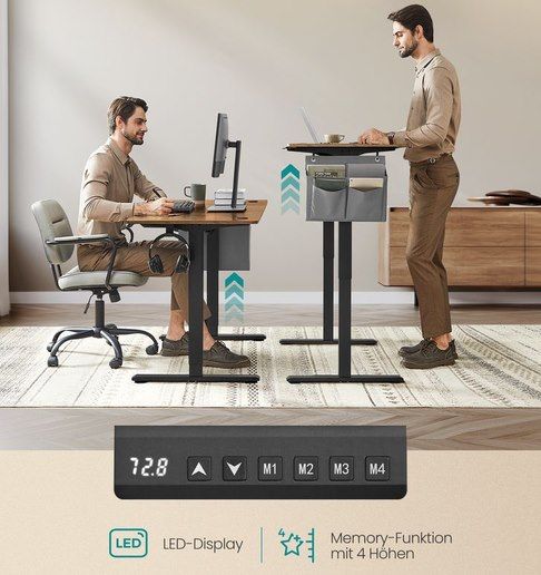 🖥️ SONGMICS höhenverstellbarer Schreibtisch (140x60) mit Memory Funktion für 78,99€ (statt 117€)