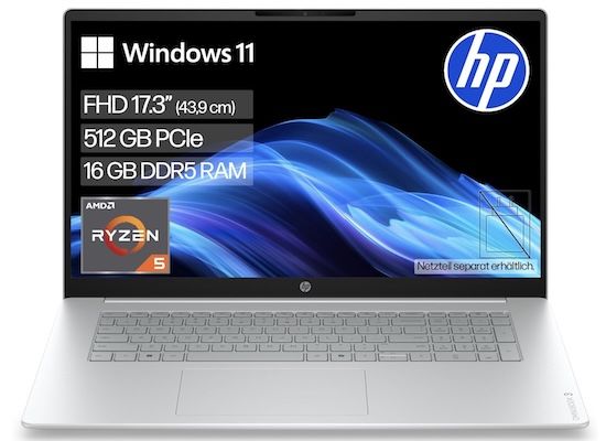 💻 HP OmniBook 3 Laptop mit 17,3 FHD Display 16/512GB für 509€ (statt 859€)