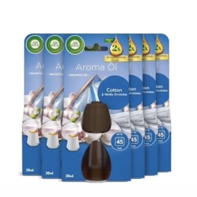 🏡 6x 20 ml Air Wick Aroma-Öl Cotton und Weiße Orchidee für 23,99€ (statt 36€)