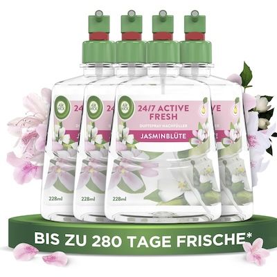 4x 228ml Air Wick Active Fresh Jasminblüte Lufterfrischer für 19,96€ (statt 24€)