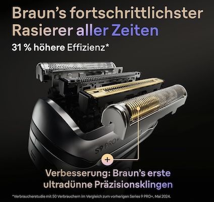 🪒 Braun Series 9 PRO+ Elektrorasierer für 279,99€ (statt 340€)