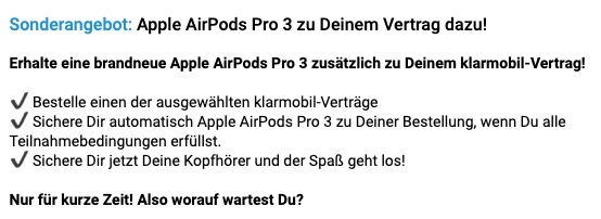 🎶 Apple AirPods Pro 3 gratis mit 20GB Telekom Allnet Flat ➡️ für 17,99€ mtl. + 200€ Bonus