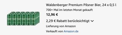 đ» Waldenberger Premium Pilsner Bier 24 x 0,5L ab 12,96⏠(statt 16âŹ) - nur 0,54 pro Dose đ» Waldenberger Premium Pilsner Bier 24 x 0,5L ab 12,96⏠(statt 16âŹ) nur 0,54 pro Dose