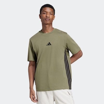 Adidas Herren Essential Three Stripes Single Jersey T-Shirt für 14,18€ (statt 23€)