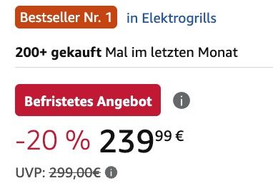 🥩 Weber Lumin Compact Elektrogrill bis 315° in Schwarz 🧨 für 239,99€ (statt 330€)