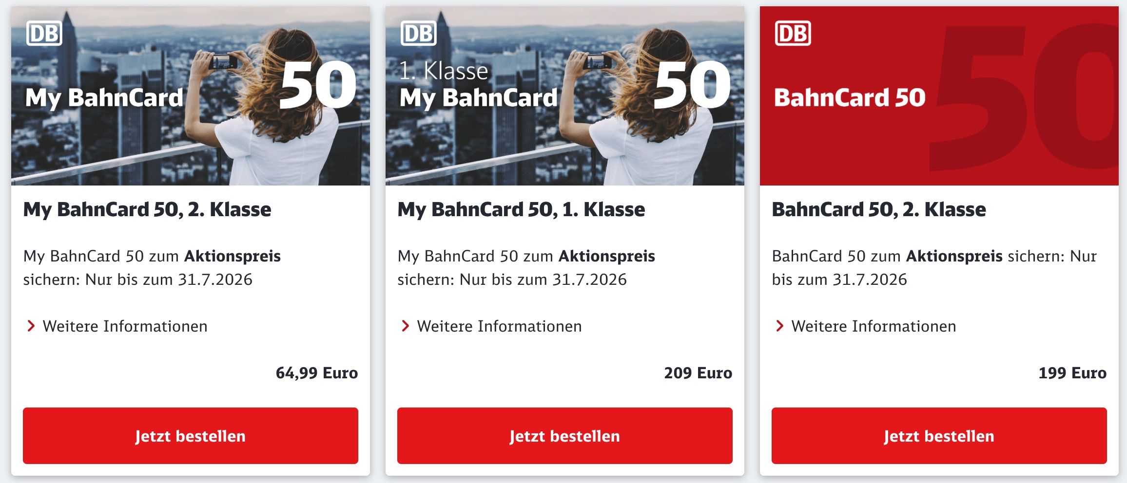 🚂💨 DB BahnCard 50 mit 1 Jahr Laufzeit mit 20% Rabatt ➡️ für 199€ (statt 244€) 🚂💨 DB BahnCard 50 mit 1 Jahr Laufzeit mit 20% Rabatt ➡️ für 199€ (statt 244€)