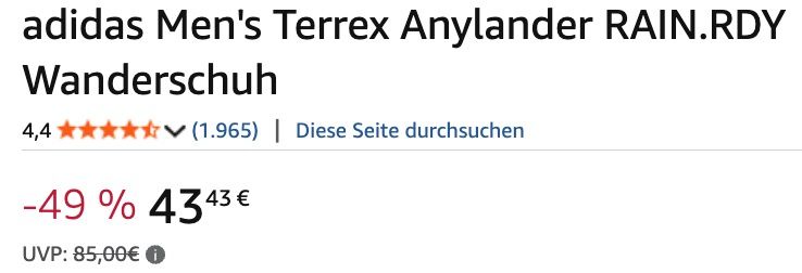 🚶‍♀️💨 Adidas Men's Terrex Anylander RAIN.RDY Wanderschuh ➡️ für 43,43€ (statt 68€) 🚶‍♀️💨 Adidas Mens Terrex Anylander RAIN.RDY Wanderschuh ➡️ für 43,43€ (statt 68€)