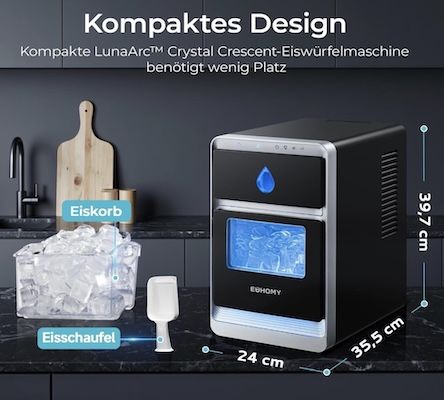 🧊 EUHOMY LunaArc™ Crescent Eiswürfelmaschine mit für 199€ (statt 250€) 🧊 EUHOMY LunaArc™ Crescent Eiswürfelmaschine mit für 199€ (statt 250€)