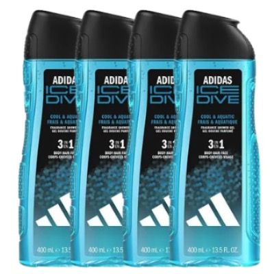 🚿 4x adidas 3in1 Ice Dive Duschgel je 400ml ab 8,46€ (statt 14€)