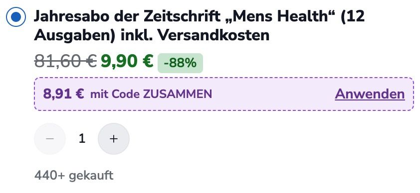 🏋️♂️🏋️♂️ Men's Health Jahresabo 12 Ausgaben für direkt 8,91€ (statt 82€) 🏋️♂️🏋️♂️ Mens Health Jahresabo 12 Ausgaben für direkt 8,91€ (statt 82€)