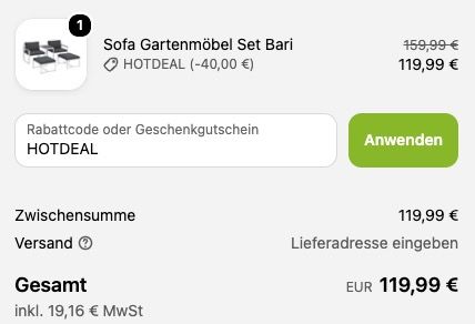 🏡 Juskys Bari Gartenmöbel Sofa Set für 119,99€ (statt 144€) 🏡 Juskys Bari Gartenmöbel Sofa Set für 119,99€ (statt 144€)