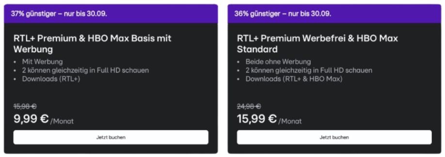 🧨 HBO Max 📽️ inkl. RTL+ im Bundle zusammen ab 9,99€ mtl. (statt 16€) 🧨 HBO Max 📽️ inkl. RTL+ im Bundle zusammen ab 9,99€ mtl. (statt 16€)