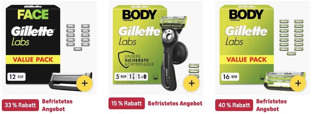 🔝🤑🪒 Amazon: Gillette im frühen Prime Sale mit bis -43% 👉🏻 Body & Intimate Rasierer + 5 Klingen für 30€ (statt 35€) 🔝🤑🪒 Amazon: Gillette im frühen Prime Sale mit bis 43% 👉🏻 Body & Intimate Rasierer + 5 Klingen für 30€ (statt 35€)