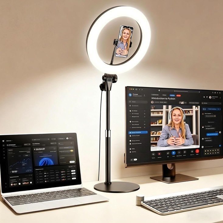 💡 Yarrashop LED Ringlicht mit Stativ & 3 Lichtfarben für 20,79€ (statt 32€)
