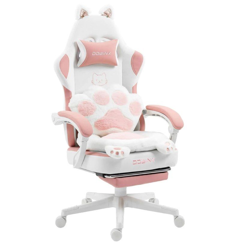 😻 Dowinx Gamingstuhl in Pink & Katzen Design für 129,79€ (statt 160€)
