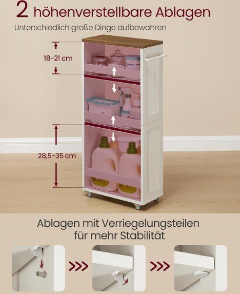 🍽️ VASAGLE schmaler Rollwagen aus Holz und Stahl für 33,99€ (statt 40€) 🍽️ VASAGLE schmaler Rollwagen aus Holz und Stahl für 33,99€ (statt 40€)