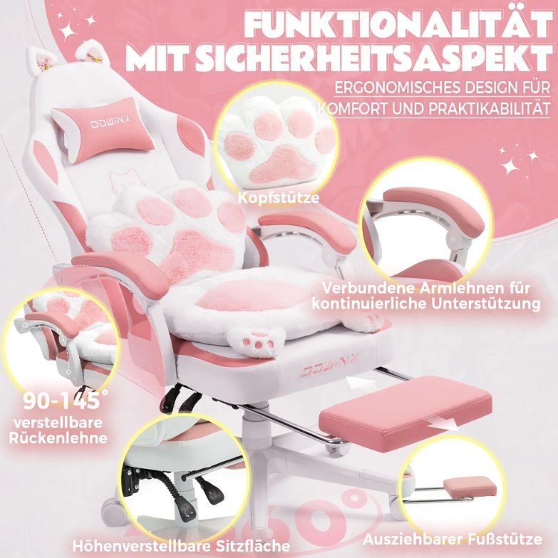 đ» Dowinx Gamingstuhl in Pink & Katzen Design fĂŒr 129,79⏠(statt 160âŹ) đ» Dowinx Gamingstuhl in Pink & Katzen Design fĂŒr 129,79⏠(statt 160âŹ)