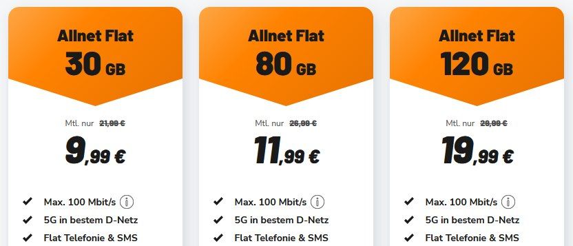 🥇 Preis/Leistungs-Knaller! 📱 Telekom Allnet mit 80GB 5G für nur 11,99€ mtl. 🥇 Preis/Leistungs Knaller! 📱 Telekom Allnet mit 80GB 5G für nur 11,99€ mtl.