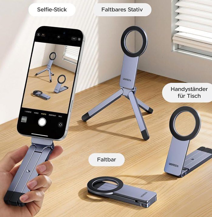 🤳 UGREEN Magnetisches Stativ & Selfie Stick aus Aluminium für 15€ (statt 25€)