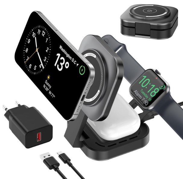 🧲 CYFIBYNO 3in1 induktive Ladestation inkl. Netzteil für 13,76€ (statt 18€)