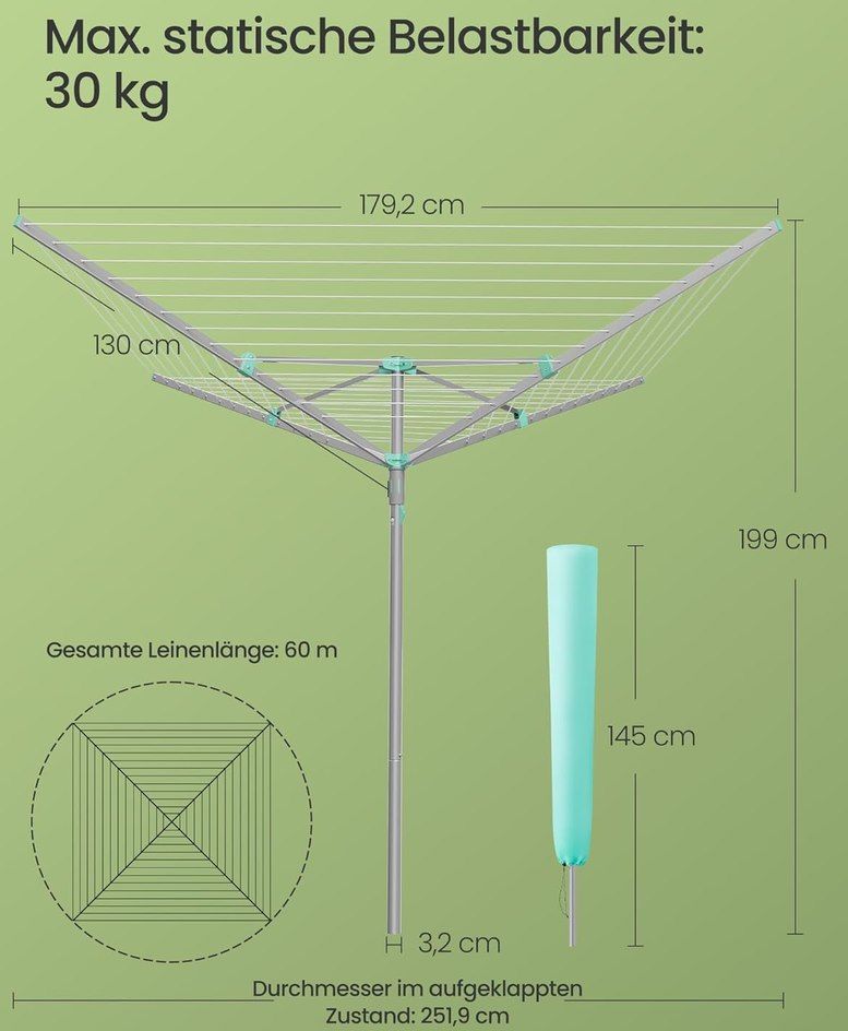 🧺 SONGMICS Wäschespinne (60 m) für 42,39€ (statt 53€) 🧺 SONGMICS Wäschespinne (60 m) für 42,39€ (statt 53€)