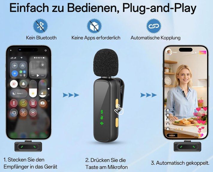 🎤 Koilboane L06 Kabelloses Lavalier Ansteckmikrofon mit Display für 15,99€ (statt 25€)