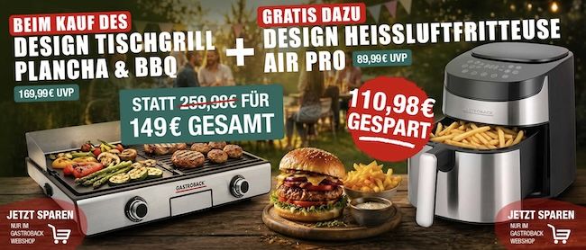 TIPP!🍕🥩🍟 Gastroback Tischgrill Plancha + Airfryer ab 140€ (statt 221€) TIPP!🍕🥩🍟 Gastroback Tischgrill Plancha + Airfryer ab 140€ (statt 221€)