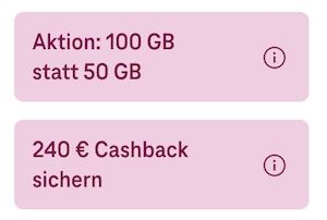 ℹ️ (neue) Telekom MagentaMobil-Kunden: doppeltes Datenvolumen für nur 2€ mtl. ℹ️ (neue) Telekom MagentaMobil Kunden: doppeltes Datenvolumen für nur 2€ mtl.