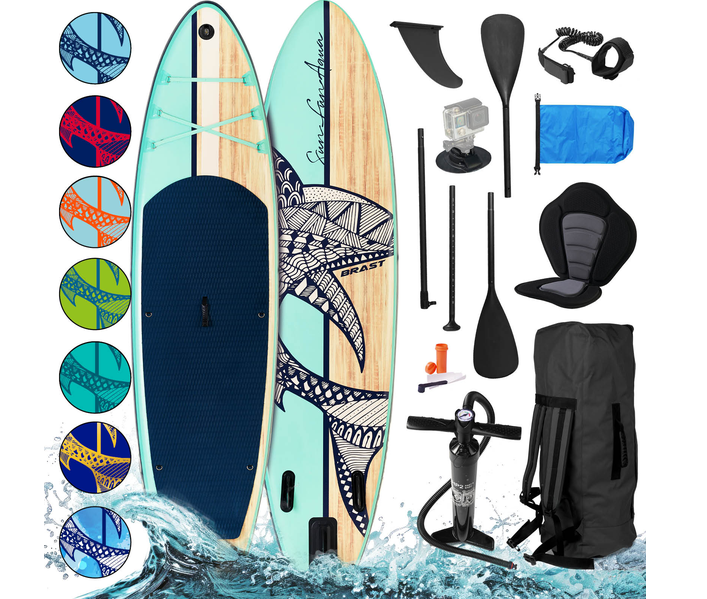 🛥️💥 BRAST Shark SUP Board aufblasbares Stand up Paddle Set 320x81x15cm für 18,19€ 💥 (statt ?)