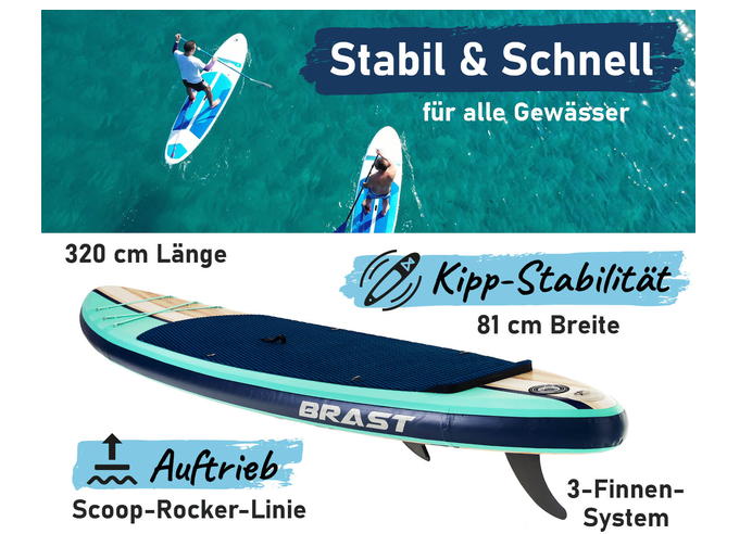 🛥️💥 BRAST Shark SUP Board aufblasbares Stand up Paddle Set 320x81x15cm für 181€ 💥 (statt 230€) 🛥️💥 BRAST Shark SUP Board aufblasbares Stand up Paddle Set 320x81x15cm für 181€ 💥 (statt 230€)