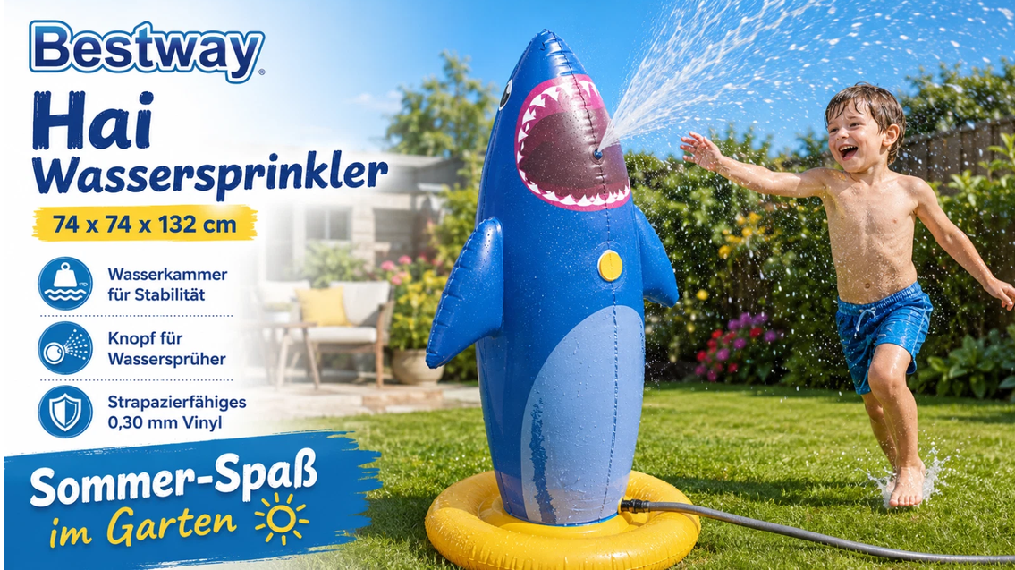 🦈💦 Bestway Boxfigur Hai 132 cm mit Wasseranschluss für 17,99€ (statt 31€) 🦈💦 Bestway Boxfigur Hai 132 cm mit Wasseranschluss für 17,99€ (statt 31€)