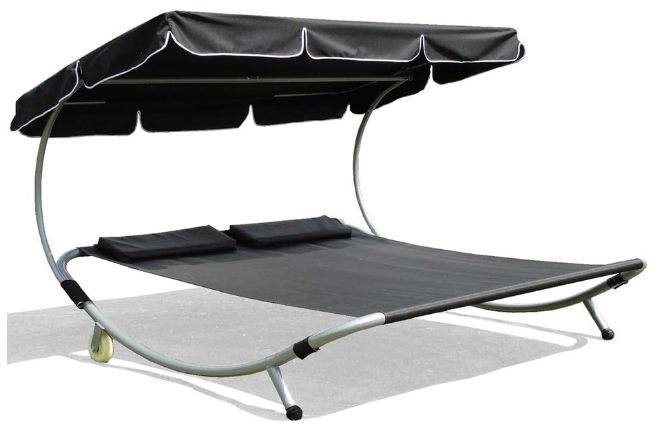 🌞⛱️ JLSun 2 Personen Sonnenliege mit Sonnendach für 63,99€ (statt neu 100€)