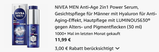 🧓 Nivea Men Power Anti-Age Serum 2in1 (30ml) ab 11,99€ (statt 19€) 🧓 Nivea Men Power Anti Age Serum 2in1 (30ml) ab 11,99€ (statt 19€)