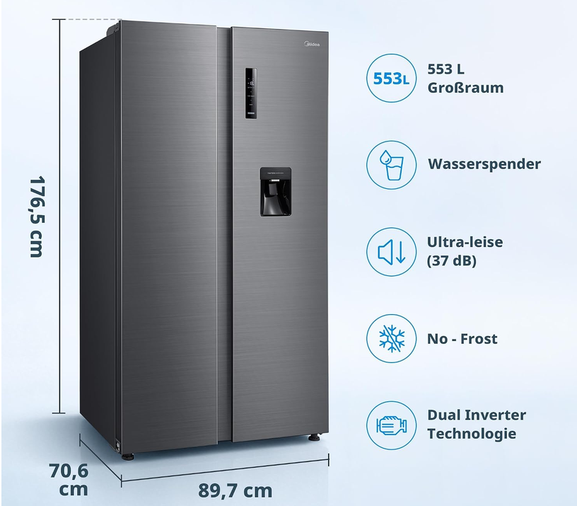 Midea MDRS710FGD46 Side by Side Kombi 553l NoFrost für 599,99€ (statt 749€)