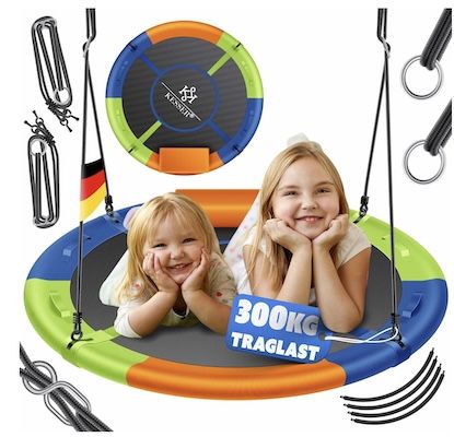 👧 Kesser Tellerschaukel mit Kissen & 4 Griffen (Ø 100cm, bis 300kg) für 36,80€ (statt 49€)