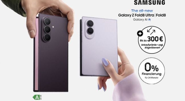 📲 Pre Order: Samsung Galaxy Z Fold8 Ultra | Z Fold8 | Z Flip8 bis 300€ Ankaufprämie + 0% Finanzierung