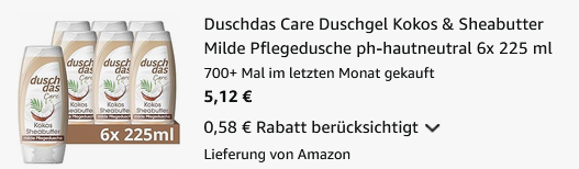 🚿 6x Duschdas Care Kokos & Sheabutter Duschgel ab 5,12€ (statt 11€) 🚿 6x Duschdas Care Kokos & Sheabutter Duschgel ab 5,12€ (statt 11€)