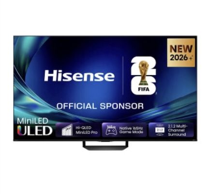 📺 Hisense 75U7DS Pro – 75 Zoll UHD Fernseher mit 165 Hz für 1.099,80€ (statt 1.239€)