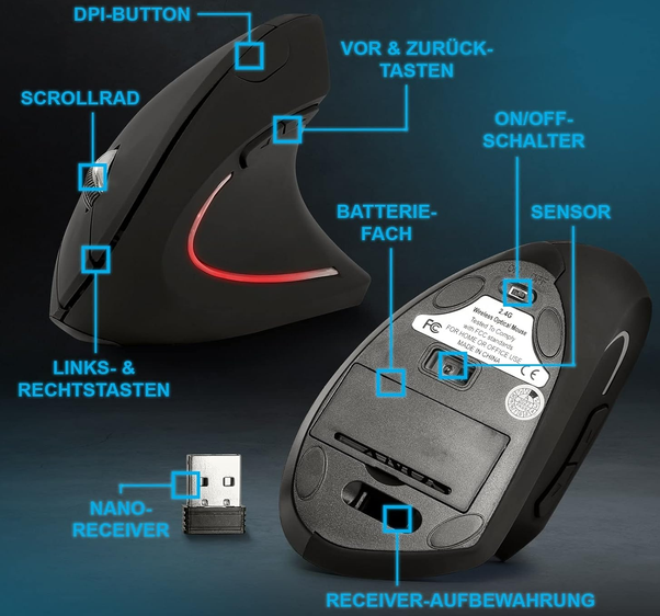 Eaxus Ergonon ergonomische Vertikalmaus für 13,99€ (statt 19€)