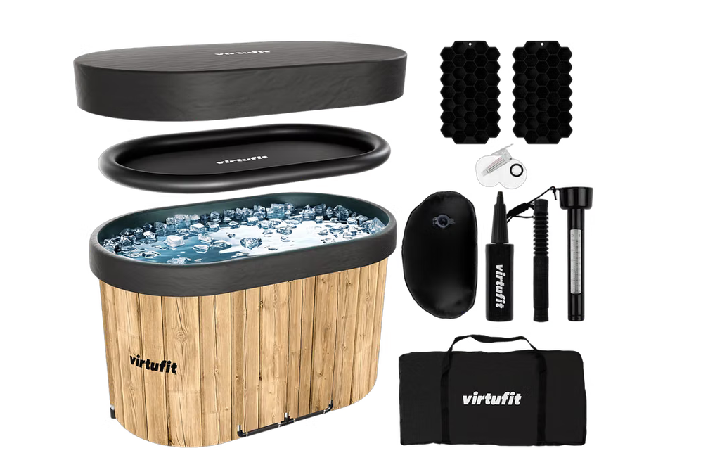 🥶🧊 VirtuFit ovales 500l Eisbad mit Zubehör für 68,90€ (statt 90€) in Holzoptik für 78,90€ (statt 100€)
