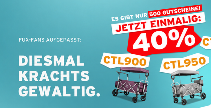 🚜 40% Rabatt auf ausgewählte Fuxtec Bollerwagen - z.B. Luxus Bollerwagen für 257,30€ ⚡ (statt 434€) 🚜 40% Rabatt auf ausgewählte Fuxtec Bollerwagen z.B. Luxus Bollerwagen für 257,30€ ⚡ (statt 434€)
