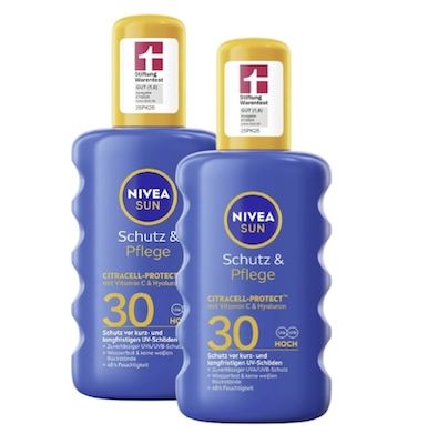☀️ 2x Nivea Sun Schutz & Pflege Spray, LSF 30 ab 11,18€ (statt 20€)
