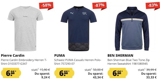 🔥👕 SportSpar Fixpreis Sale   Alle Artikel nur 6,66€ + 5€ Gutschein ab 60€