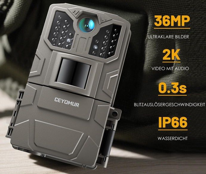 📸🦌 CEYOMUR CY40 Wildkamera, 850nm IR LEDs für 19,71€ (statt 25€)