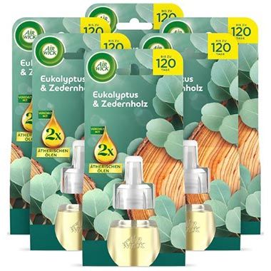 👃🏻 6x Air Wick Duftstecker Nachfüller, Eukalyptus & Zedernholz ab 19,61€ (statt 27€)
