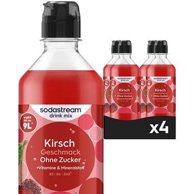 🍒 4er Pack Sodastream drink mix Kirsche ohne Zucker ab 16€ (statt 22€)