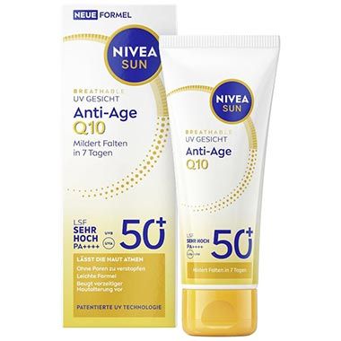 🌞 3x NIVEA SUN Anti Age Q10 Sonnenschutz mit LSF 50+ ab 16,37€ (statt 33€)
